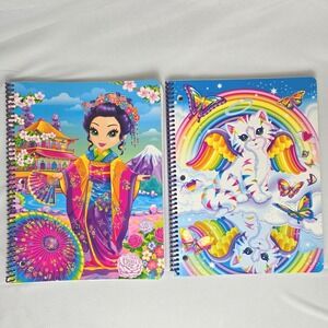 Lisa Frank Spiral Notebooks, Kioko Geisha & Angel Kitty, 2 Vtg , Missing 1 Page